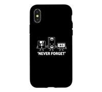 Never Forget Floppy Disk Cassette Tape VHS Coque pour iPhone X/XS