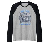 Never Forget Ghetto Blaster Vintage 80s 90s Hip Hip Manche Raglan
