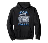 Never Forget Ghetto Blaster Vintage 80s 90s Hip Hip Sweat à Capuche