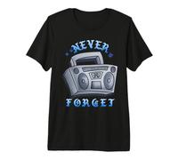 Never Forget Ghetto Blaster Vintage 80s 90s Hip Hip T-Shirt Haut de Gamme