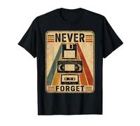 Never Forget Retro Tech Bande Cassette VHS pour Disquette T-Shirt