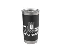 Never Forget Retro Tech Disquette VHS Cassette Vintage Gobelet isotherme en acier inoxydable double paroi