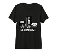 Never Forget Retro Tech Disquette VHS Cassette Vintage T-Shirt Haut de Gamme