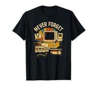 Never Forget Retro Tech Vintage 80s Nostalgie T-Shirt