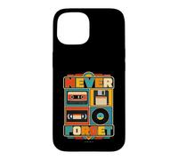 Never Forget Rétro Vintage Années 80 90 Cassette VHS Coque pour iPhone 15