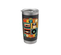 Never Forget Rétro Vintage Années 80 90 Cassette VHS Gobelet isotherme en acier inoxydable double paroi