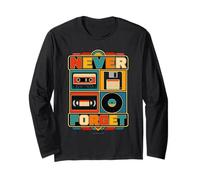 Never Forget Rétro Vintage Années 80 90 Cassette VHS Manche Longue