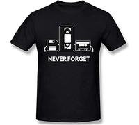 Never Forget Retro Vintage Cassette Tape Graphic Novelty Summer Fashion Men's Basic Short Sleeve T-Shirt Size M