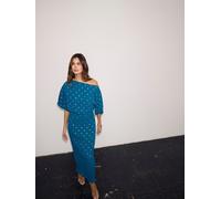 Never Fully Dressed Never Fully Dressed Blue Petite Plisse Tilly Petite Dress Blue M