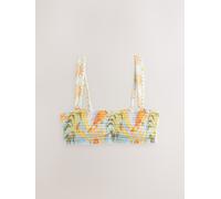 Never Fully Dressed Never Fully Dressed Blue Sun Shirred Bandeau Bikini Top