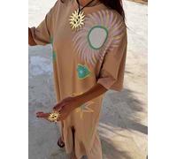 Never Fully Dressed Never Fully Dressed Brown Dreamer T-Shirt Dress Brown M (EU 40-42)