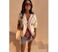 Never Fully Dressed Never Fully Dressed Cream Embroidered Martha Cardigan in Dolce Vita Print