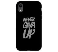 Never Giva Up Grammar Joke Missortholed Tattoo Incorrect Citation Coque pour iPhone XR