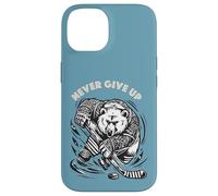 Never Give Up Eishockey Eisbär Puck Hockey Cool LOL Coque pour iPhone 14