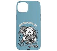 Never Give Up Eishockey Eisbär Puck Hockey Cool LOL Coque pour iPhone 15 Plus