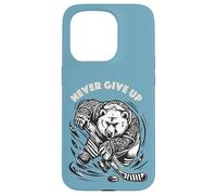 Never Give Up Eishockey Eisbär Puck Hockey Cool LOL Coque pour iPhone 15 Pro