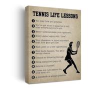Never Give Up Tennis Poster Motivational Wall Art for Players Coaches Training Gym Locker Room and Home Office Decor(Framed,12x18inch(30x45cm))