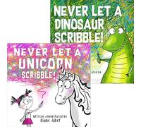 Never Let A Dinosaur Scribble! and Never Let A Unicorn Scribble! (2-Book Set) by Diane Alber (2022)