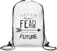 Never Let Your Fear Decide You Future Sac de gym décontracté avec cordon de serrage Blanc