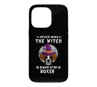 Never Mind The Witch Beware of Boxer Dog Halloween Coque pour iPhone 13 Pro