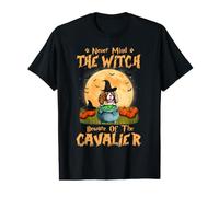 Never Mind The Witch Beware of Cavalier Dog Halloween T-Shirt Graphique avec Valeur