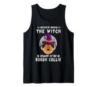 Never Mind The Witch Beware of Rough Collie Dog Halloween Débardeur