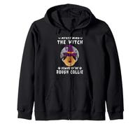 Never Mind The Witch Beware of Rough Collie Dog Halloween Sweat à Capuche