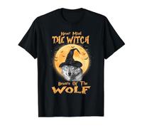 Never Mind The Witch Beware of The Wolf Halloween T-Shirt Graphique avec Valeur, Homme, Noir, S