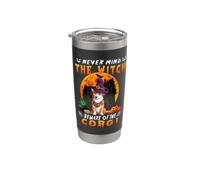 Never Mind The Witch Méfiez-vous du chien Corgi Halloween Gobelet isotherme en acier inoxydable double paroi