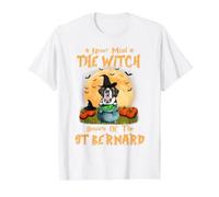 Never Mind The Witch Méfiez-Vous du Chien Saint-Bernard T-Shirt Graphique avec Valeur, Homme, Blanc, S