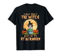 Never Mind The Witch Méfiez-Vous du Chien Saint-Bernard T-Shirt Graphique avec Valeur, Homme, Noir, M