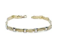 Never Say Never Bracelet bicolore en or 18 carats pour femme avec motif calotte 5 mm
