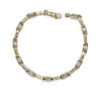 Never Say Never Bracelet en or 18 carats bicolore avec motif clou et fermoir mousqueton