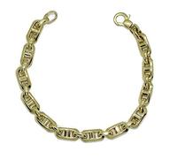 Never say Never Bracelet en or jaune 18 carats pour homme modèle forcé avec une très grande barre creuse, 21,50 cm de long, 7,00 mm de large et 7.70 gr 18k.