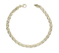 Never Say Never Bracelet en or massif 18 carats œil de perdrix 5 mm de large, 21,50 cm de long, 8,70 g pour homme. Fermoir mousqueton