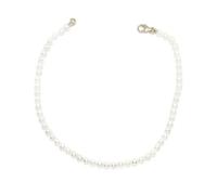 Never say Never Bracelet en perles naturelles de 3,5 mm avec fermoir et fermoir en or jaune 18 carats. 19 cm de long., Grande, Or, Perle