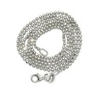 Never Say Never Chaîne à billes spectaculaire et brillante en or massif 18 carats pour femme avec boules de 1,5 mm, 45 cm de long, poids 4,65 g, en or blanc 18 carats, cm, or non applicable, cm, Or,