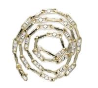 Never Say Never Chaîne bicolore en or 18 carats avec motif clou en or blanc 60 cm