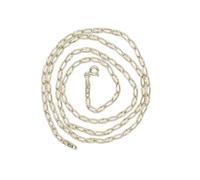 Never Say Never Chaîne Bilbao plate en or 18 carats 2 mm 60 cm avec motif strié pour homme et femme