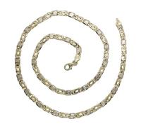 Never Say Never Chaîne en or bicolore 18 carats massif Modèle à maillons combinés clou et œil de tigre Poids : 30,90 g d'or 18 carats.