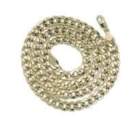 Never Say Never Chaîne en or jaune 18 carats pour homme gourmette plate 7 mm 60 cm