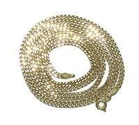 Never say Never chaîne en or jaune 18 carats pour homme ou femme, modèle barbu avec un corps semi-solide de 2,00 mm de large et 60 cm de long avec un fermoir à ressort. Poids; 3,85 g d'or 18 carats