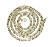 Never Say Never Chaîne en or massif 18 carats pour homme, 60 cm, 3,5 mm de large, modèle œil de perdrix, 19,05 g