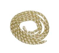 Never say Never Chaîne pour homme en or jaune 18 carats, type double gourmette modèle tigre, de 4 mm de large et 60 cm de long. Poids : 9.80g d'or 18 carats