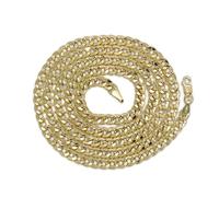 Never Say Never Chaîne pour homme en or jaune 18 carats type gourmette creuse de 4 mm de large et 60 cm de long avec fermoir mousqueton. Poids : 6,60 g d'or 18 carats