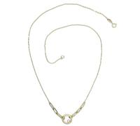 Never Say Never Collier en or jaune 18 carats avec cercle de 1,10 cm et zircone, chaîne de 45 cm, cadeau tendance pour femme