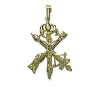 Never Say Never Croix de la Légion en or jaune 18 carats avec ou sans chaîne gourmette de 50 cm Tout or 18 carats, Or jaune