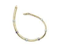 Never Say Never Élégant bracelet en diamant et rubis en or blanc et or jaune 18 carats, 19 cm de long. Un bijou avec des pierres précieuses ici pour vous.