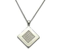 Never Say Never Magnifique collier en or blanc 18 carats avec 0,38 ct de diamants et chaîne de 40 cm. Or 18 carats. 8,20 g.