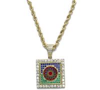 Never Say Never Parure en or 18 carats avec pendentif mosaïque multicolore et cordon Salomonique 60 cm | 15,45 g or jaune 18 carats
